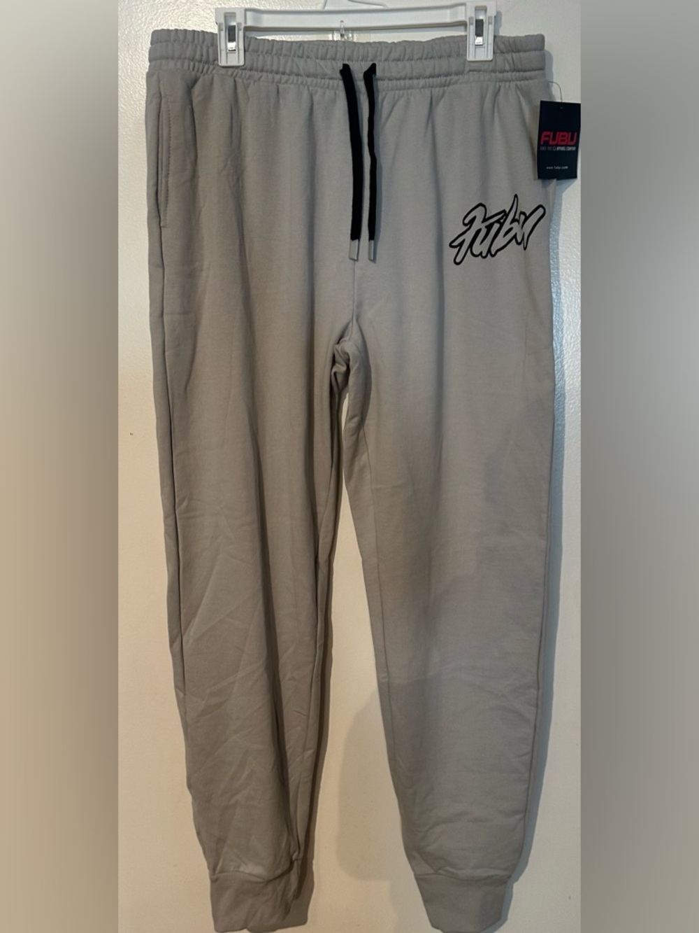 FUBU Men's Light Gray Jogger Sweatpants